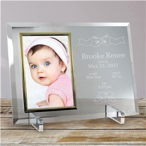 Personalized In the Beginning New Baby Beveled Glass Picture Frame by Gifts For You Now