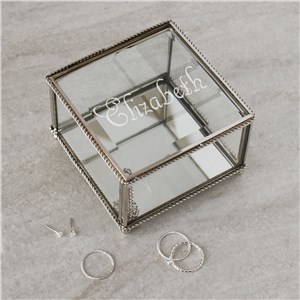 Personalized Glass Jewelry Box Engraved with Name by Gifts For You Now