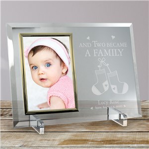Image of Became a Family New Baby Beveled Glass Picture Frame