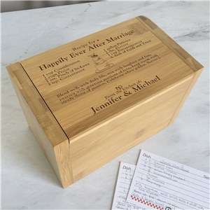 Personalized Engraved Happily Ever After Recipe Box by Gifts For You Now