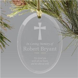 In Loving Memory Holiday Christmas Ornament Personalized Glass by Gifts For You Now