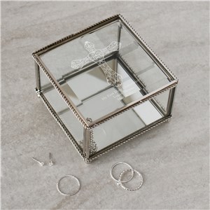 Personalized Engraved Cross Glass Jewelry Box by Gifts For You Now