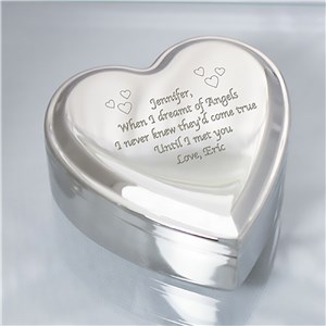 Personalized Engraved Silver Heart Jewelry Box by Gifts For You Now