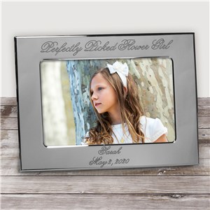 Image of Perfectly Picked Flower Girl Personalized Silver Picture Frame