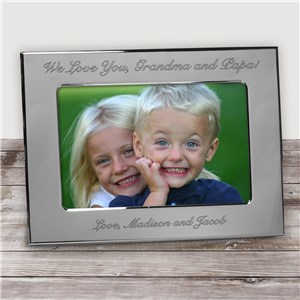 Personalized Engraved Custom Message Silver Picture Frame by Gifts For You Now