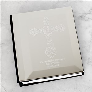 Personalized Engraved Cross Silver Photo Album by Gifts For You Now