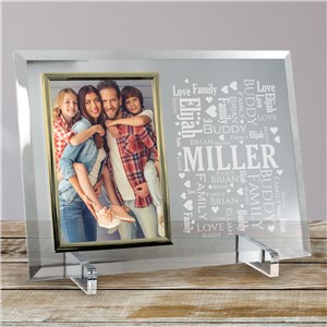 Personalized Family Word-Art Beveled Glass Frame by Gifts For You Now