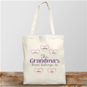 Personalized Heart Belongs To Canvas Tote Bag by Gifts For You Now