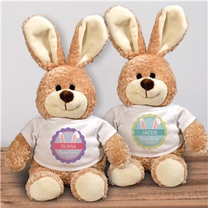 Bunny Ears Personalized Easter Bunny - Blue/Green - Large Brown Bunny by Gifts For You Now
