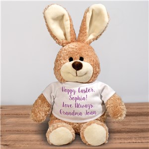 Personalized Write Your Own Stuffed Bunny - Canary - Large Brown Bunny by Gifts For You Now