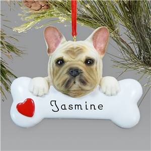 Personalized Engraved French Bulldog Holiday Christmas Ornament by Gifts For You Now