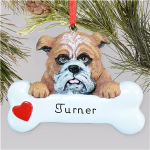 Personalized Engraved Bulldog Holiday Christmas Ornament by Gifts For You Now