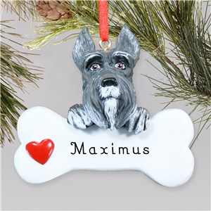 Personalized Engraved Schnauzer Holiday Christmas Ornament by Gifts For You Now