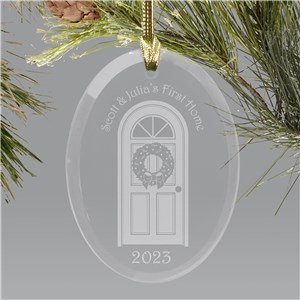 Personalized Our First Home Glass Holiday Christmas Ornament by Gifts For You Now
