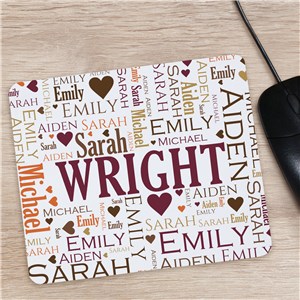 Personalized Family Word-Art Mousepad by Gifts For You Now