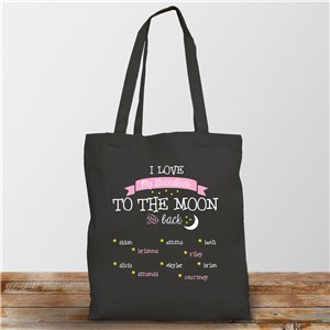 Personalized To the Moon and Back Canvas Tote by Gifts For You Now