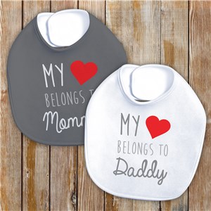Image of Heart Belongs To Personalized Bib