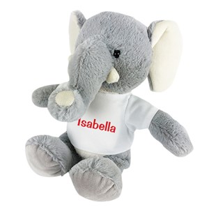 Personalized Gray Plush Elephant by Gifts For You Now
