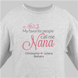 Personalized My Favorite People Call Me Long Sleeve T-Shirt - Ash Gray - Adult Small (Size M34- L6/8) by Gifts For You Now