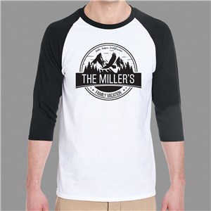 Personalized Family Vacation Raglan Shirt - White With Black Sleeves - Adult Medium (Size M38-40- L10/12) by Gifts For You Now