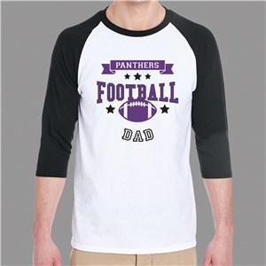 Personalized Football Family Raglan Shirt - White With Black Sleeves - Adult Large (Size M42-44- L14/16) by Gifts For You Now