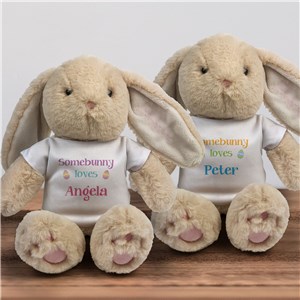 Personalized Easter Brulee Bunny - Green-Blue - Medium Bunny by Gifts For You Now