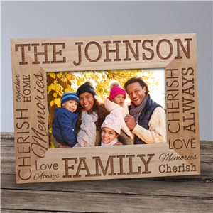 Personalized Family Name Engraved Wood Frame by Gifts For You Now