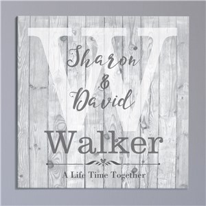 Personalized Couple's Wood Look Canvas by Gifts For You Now