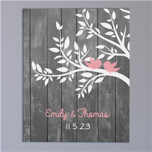 Personalized Love Birds Wall Canvas by Gifts For You Now