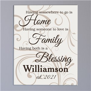 Image of Personalized Family Blessing Wall Canvas
