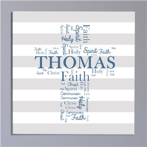 Personalized First Communion Word-Art Canvas by Gifts For You Now