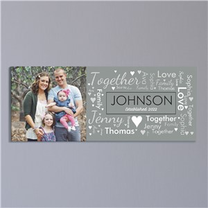 Personalized Family Photo Word-Art Wall Canvas by Gifts For You Now