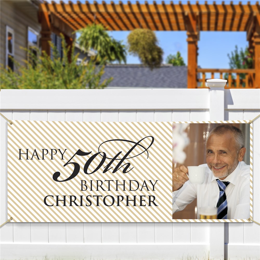 Personalized 50th Birthday Photo Banner 911048814