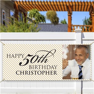 Personalized 50th Birthday Photo Banner by Gifts For You Now