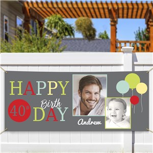 Personalized Birthday Photo Collage Banner by Gifts For You Now