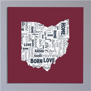 Personalized State Word-Art Canvas by Gifts For You Now
