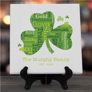Personalized Shamrock Word-Art Canvas by Gifts For You Now