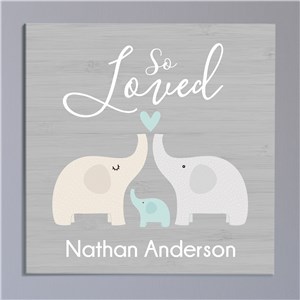 Personalized So Loved Square Canvas - Blue - 18 x 18 by Gifts For You Now