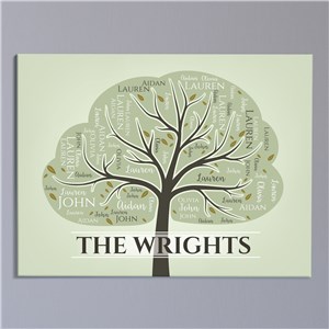 Personalized Family Tree Word-Art Canvas by Gifts For You Now