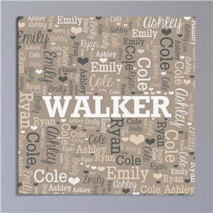 Personalized Family Name Word-Art Canvas by Gifts For You Now