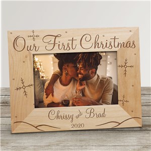 Image of Our First Christmas Personalized Wood Frame