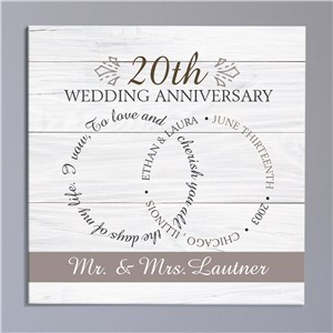Personalized Ring Anniversary Wall Canvas by Gifts For You Now
