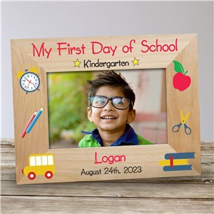 Personalized First Day of School Gifts Wooden Frame by Gifts For You Now