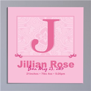 Image of Any Letter New Baby Wall Canvas
