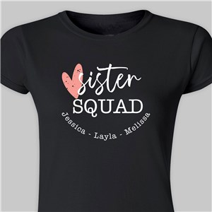 Personalized Sister Squad Women's Fitted T-Shirt - White - Large T-shirt (Size 8/10) by Gifts For You Now