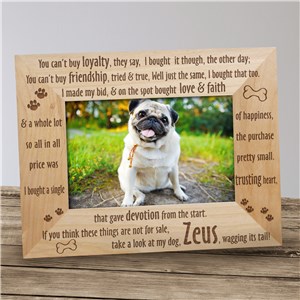 Image of Engraved Loyal Dog Wood Picture Frame