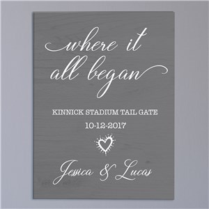 Personalized Where It All Began Canvas - Charcoal - 8 x 10 Canvas by Gifts For You Now