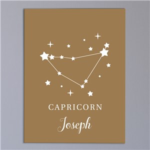 Personalized Zodiac Star Signs Canvas - Eggplant - 11 x 14 Canvas by Gifts For You Now