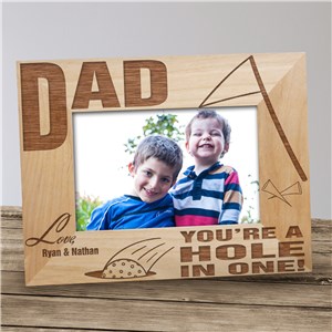 Personalized "A Hole In One" Golf Wood Picture Frame by Gifts For You Now