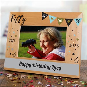 Personalized Milestone Happy Birthday Wood Frame by Gifts For You Now